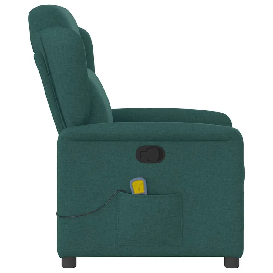 Fauteuil de massage inclinable Vert foncé Tissu - 4
