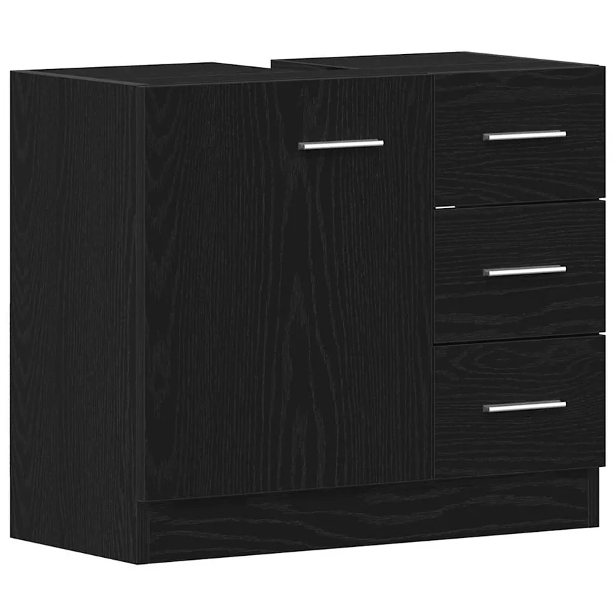 Armoire d'évier chêne noir 63x30x54 cm Bois d'ingénierie - 2