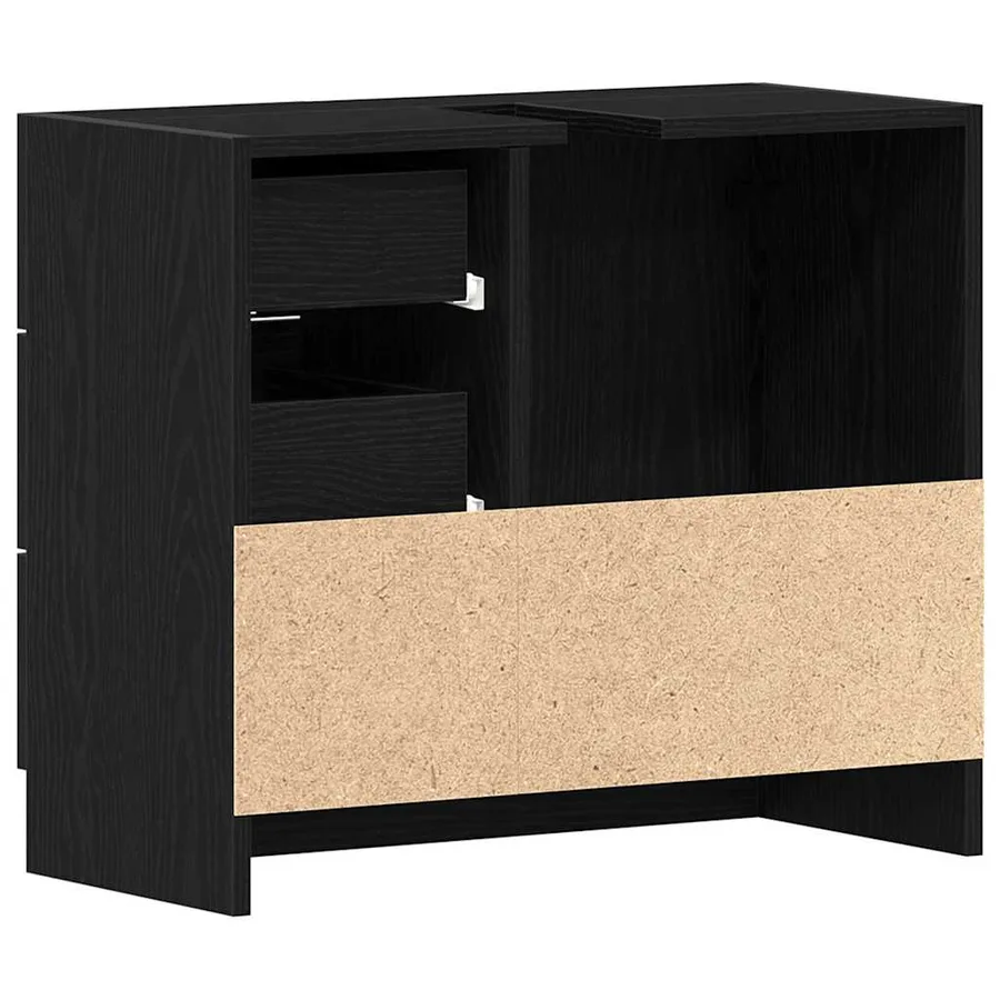 Armoire d'évier chêne noir 63x30x54 cm Bois d'ingénierie - 8