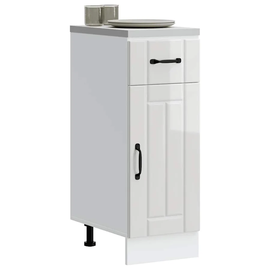 Armoire de cuisine Lucca blanc brillant bois ingénierie - 3