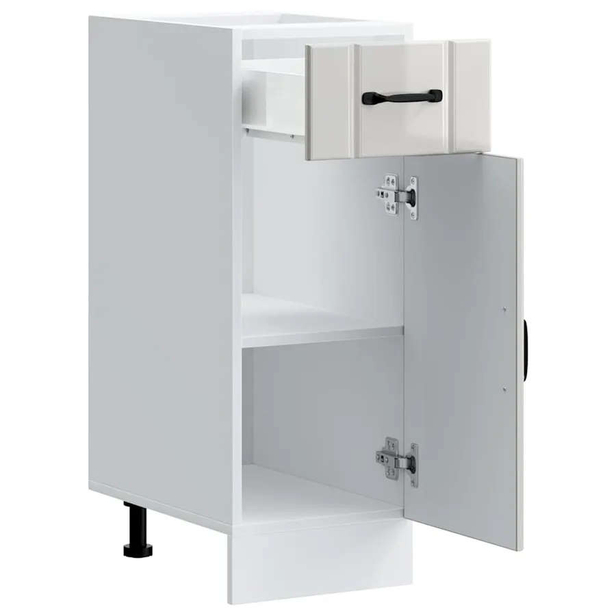 Armoire de cuisine Lucca blanc brillant bois ingénierie - 5