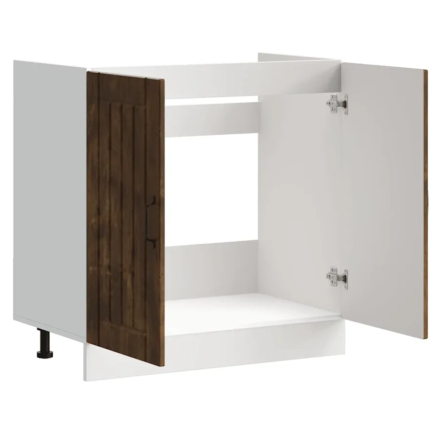Meuble de base de lavabo Lucca chêne fumé bois d'ingénierie - 5