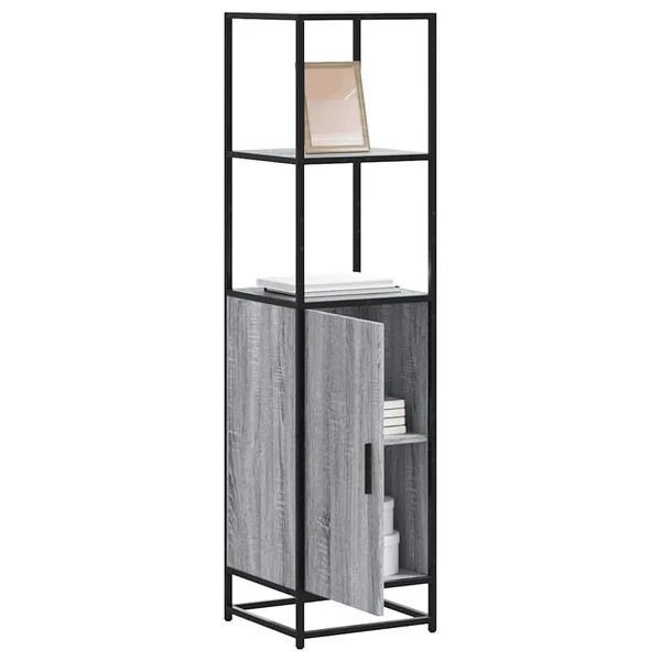 Buffet haut sonoma gris 35,5x35x139 cm bois d'ingénierie métal