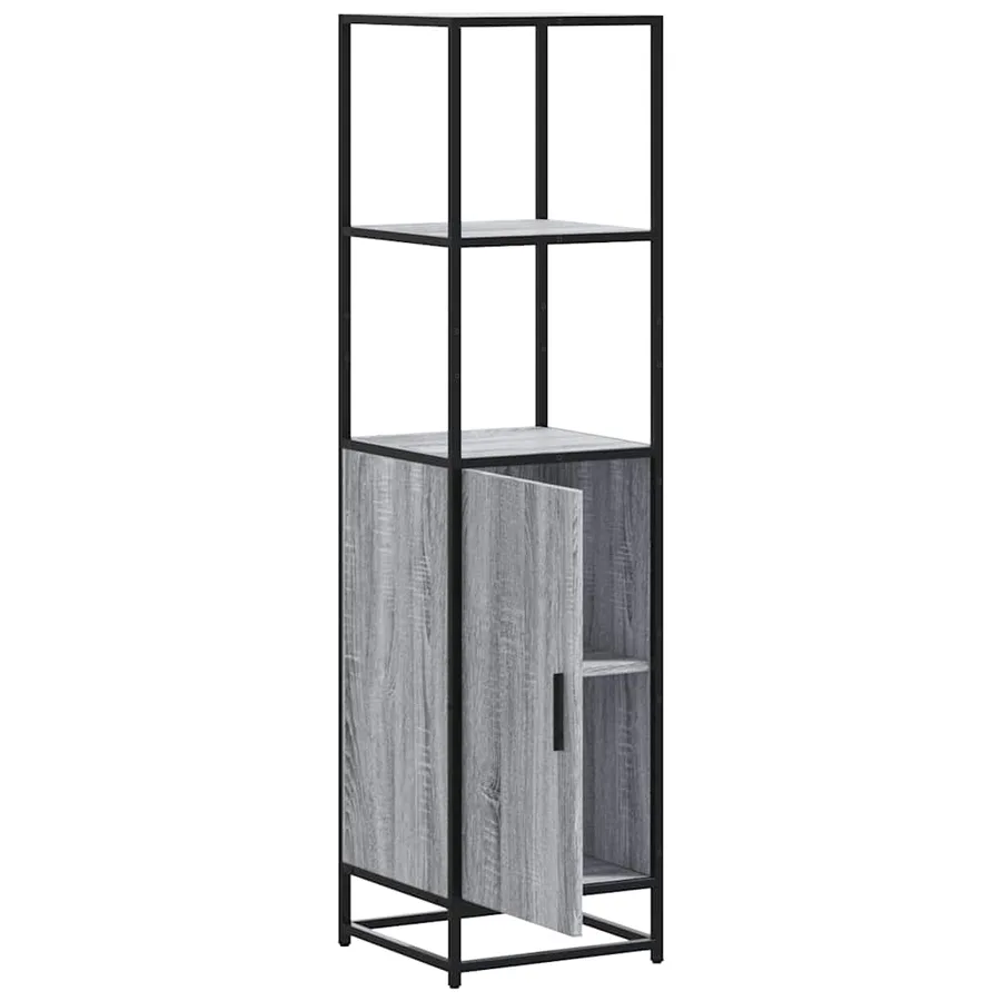 Buffet haut sonoma gris 35,5x35x139 cm bois d'ingénierie métal - 5