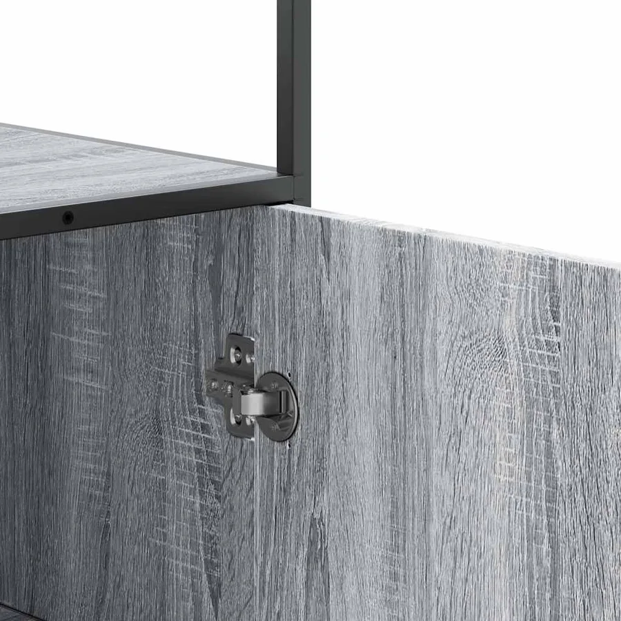 Buffet haut sonoma gris 35,5x35x139 cm bois d'ingénierie métal - 9
