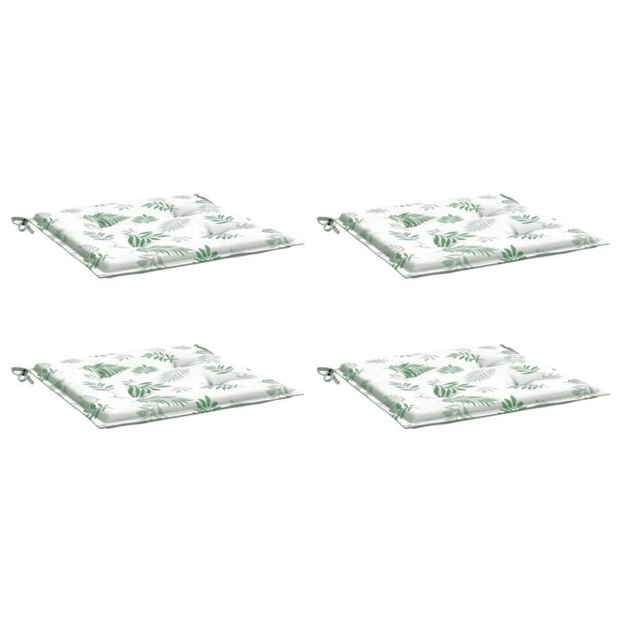 Coussins de chaise lot de 4 motif de feuilles 40x40x4 cm tissu - 3
