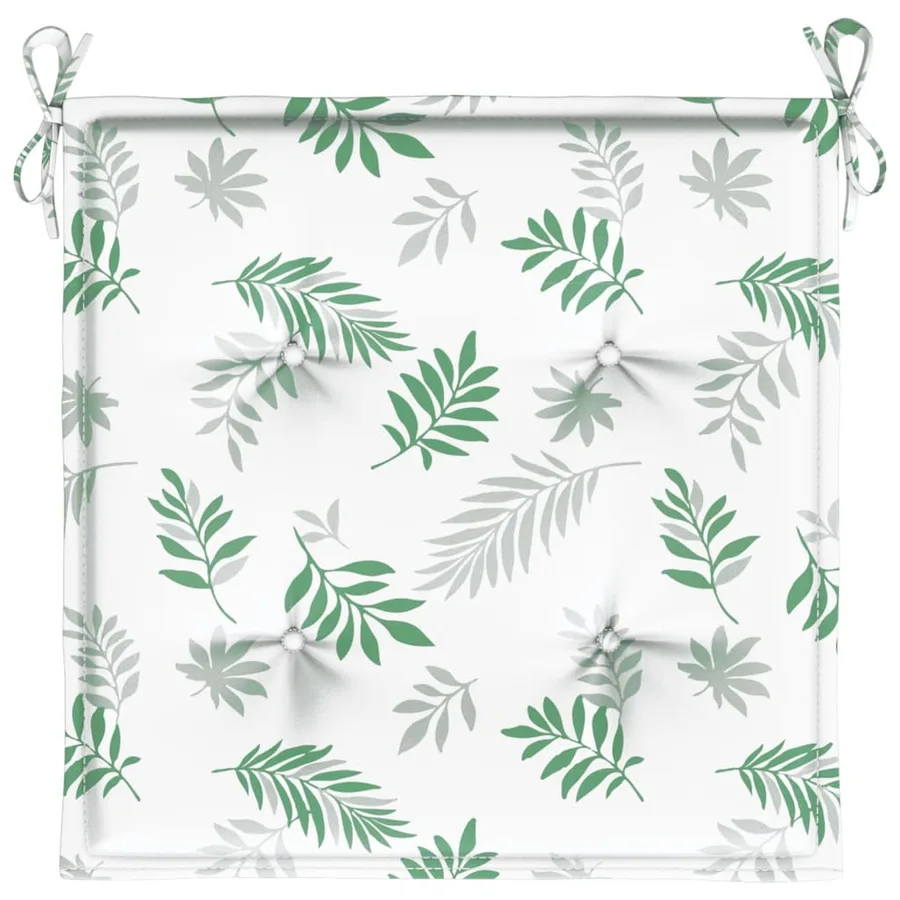 Coussins de chaise lot de 4 motif de feuilles 40x40x4 cm tissu - 6