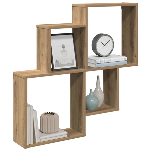 Étagère murale chêne artisanal 80x15x78,5 cm bois d'ingénierie