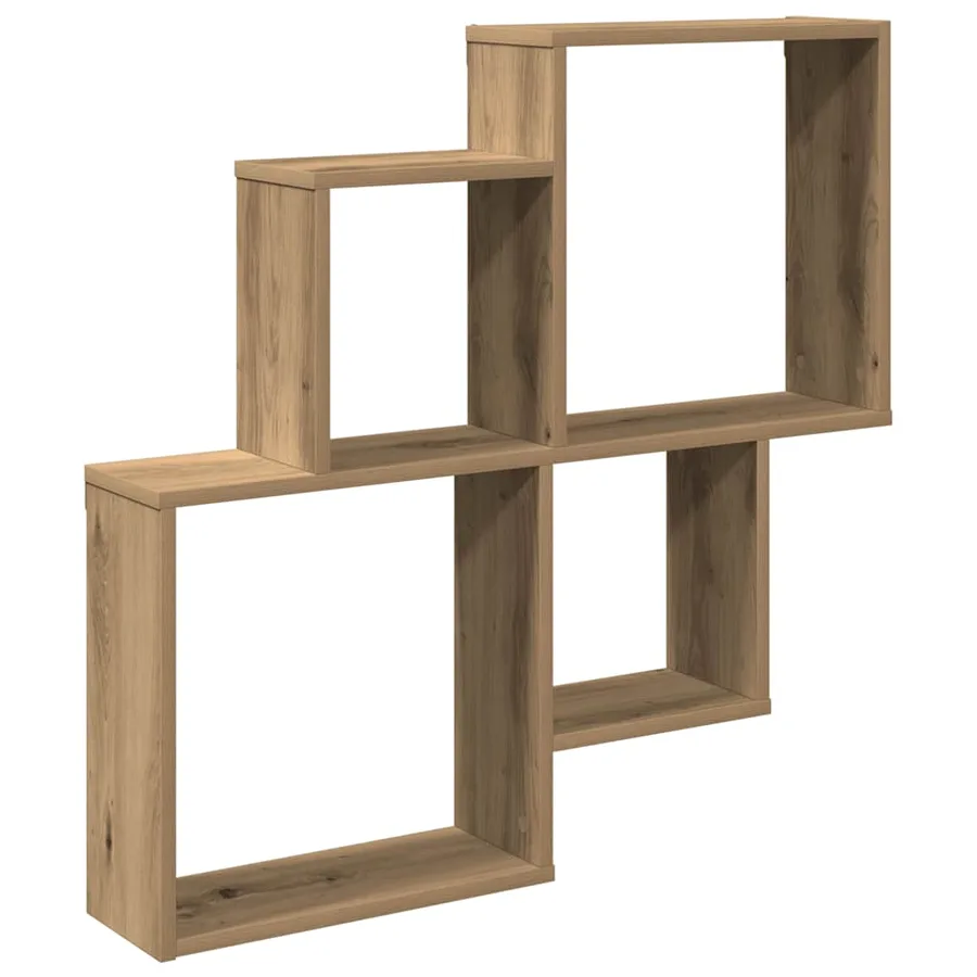 Étagère murale chêne artisanal 80x15x78,5 cm bois d'ingénierie - 2