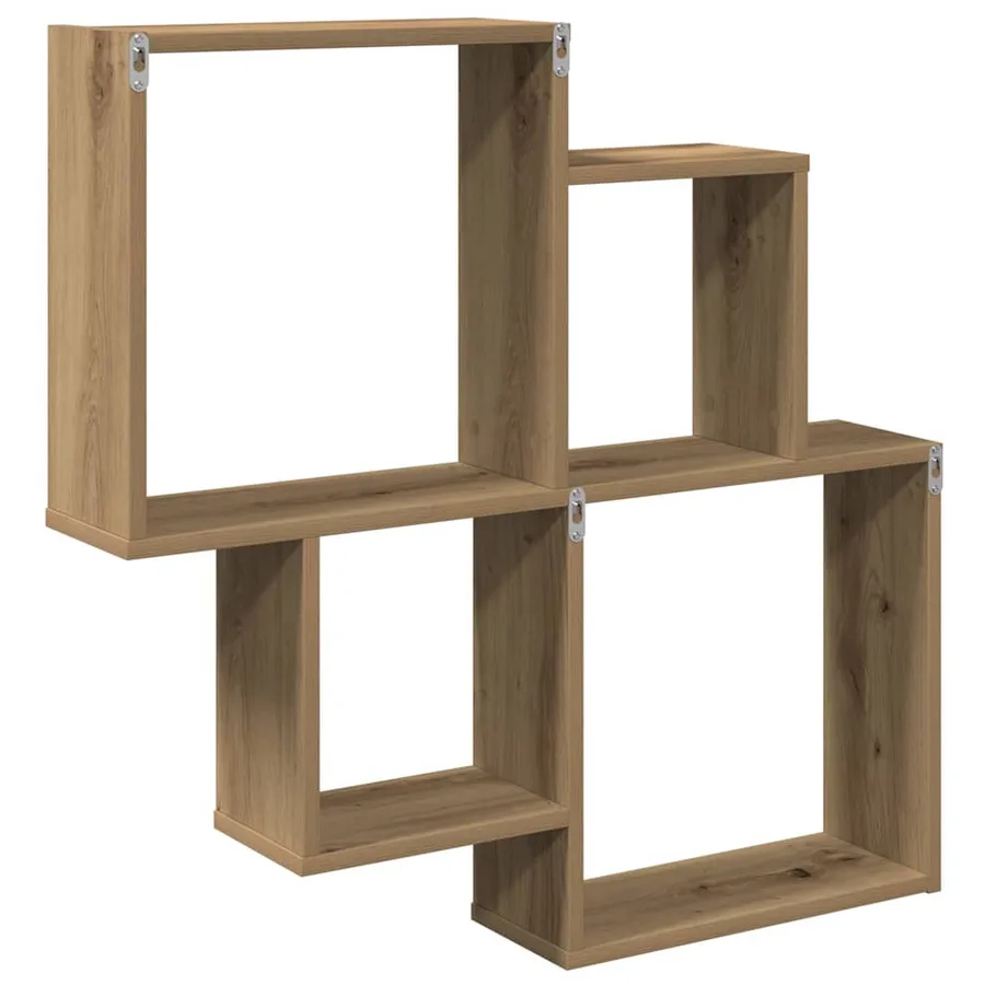 Étagère murale chêne artisanal 80x15x78,5 cm bois d'ingénierie - 6