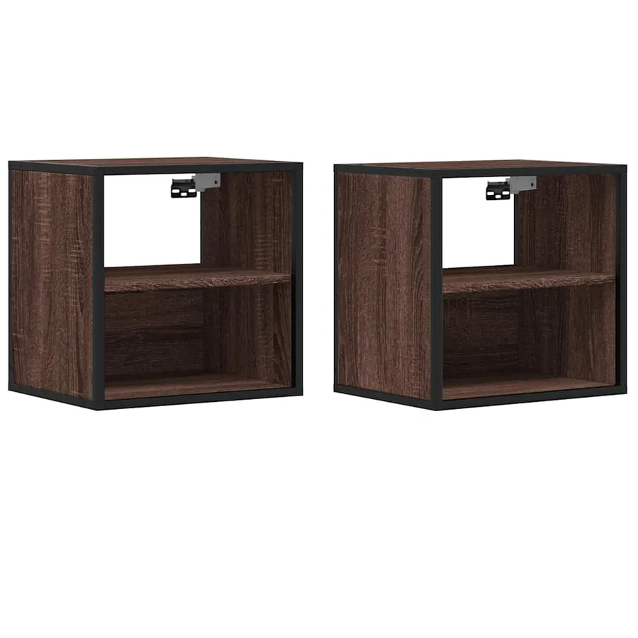 Tables de chevet murales 2 pcs chêne marron 40x31x39,5 cm - 2