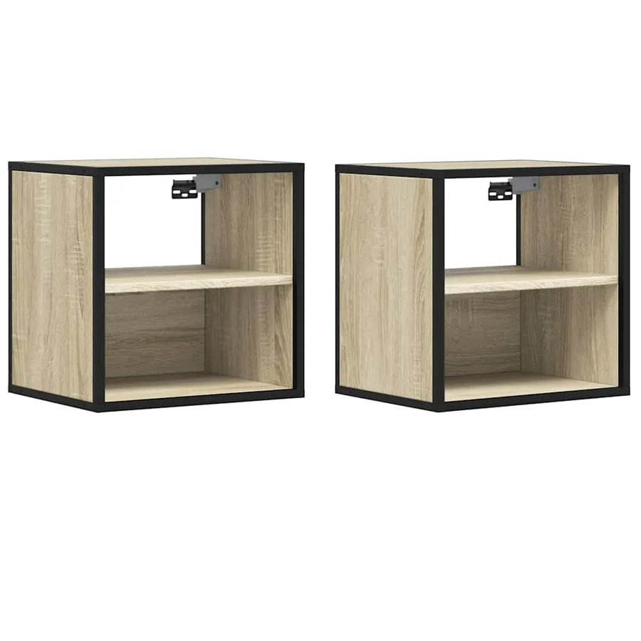 Tables de chevet murales 2 pcs chêne sonoma 40x31x39,5 cm - 2