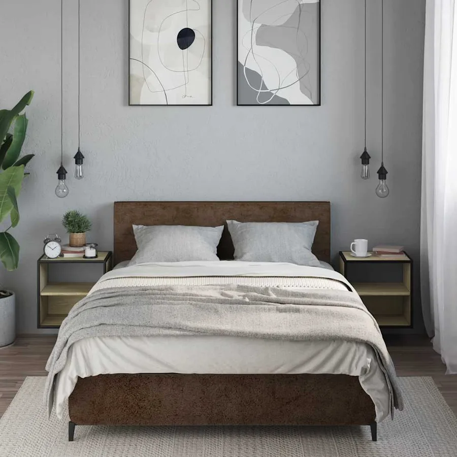 Tables de chevet murales 2 pcs chêne sonoma 40x31x39,5 cm - 4