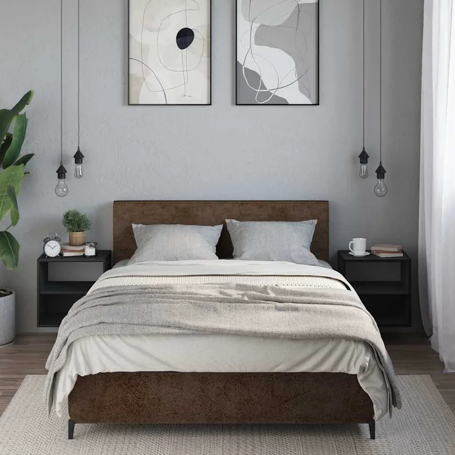 Tables de chevet murales 2 pcs noir 40x31x39,5 cm - 3