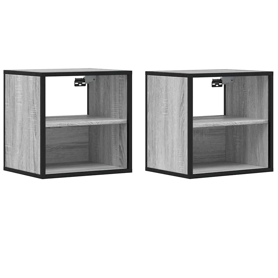 Tables de chevet murales 2 pcs sonoma gris 40x31x39,5 cm - 2