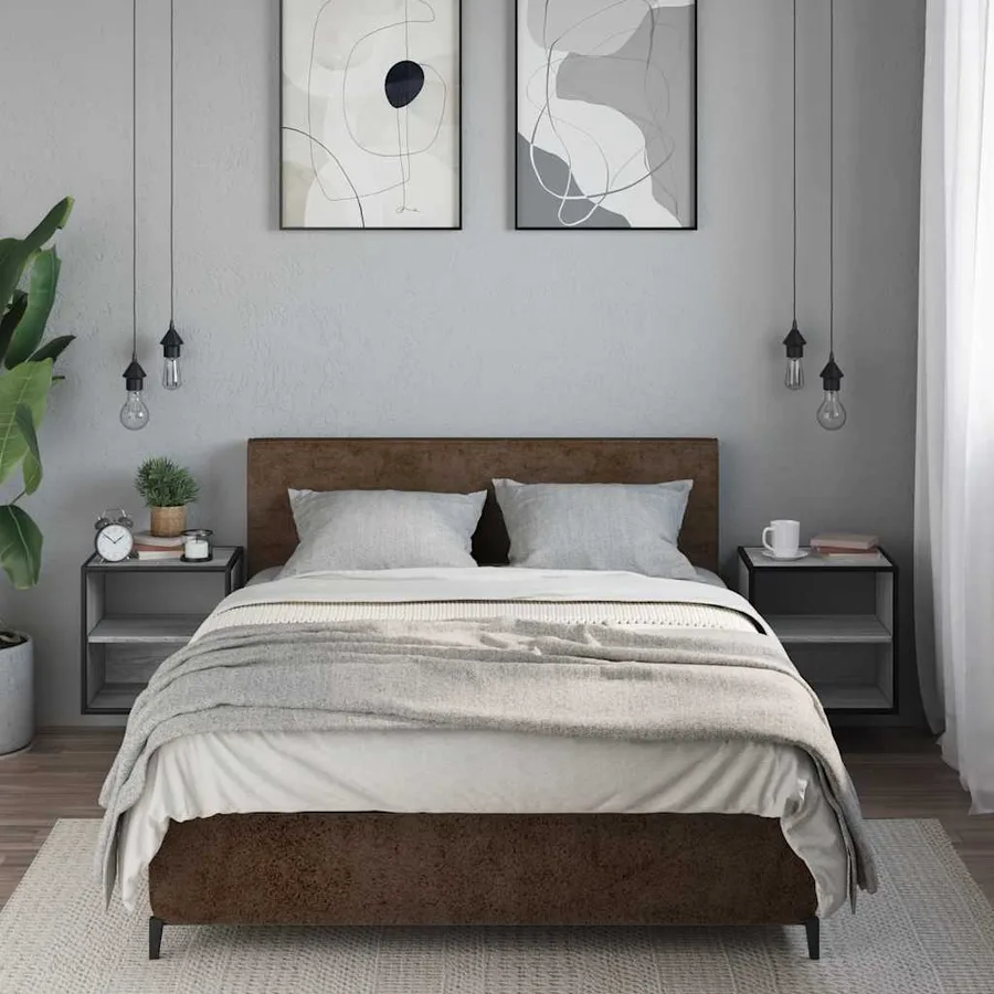 Tables de chevet murales 2 pcs sonoma gris 40x31x39,5 cm - 3