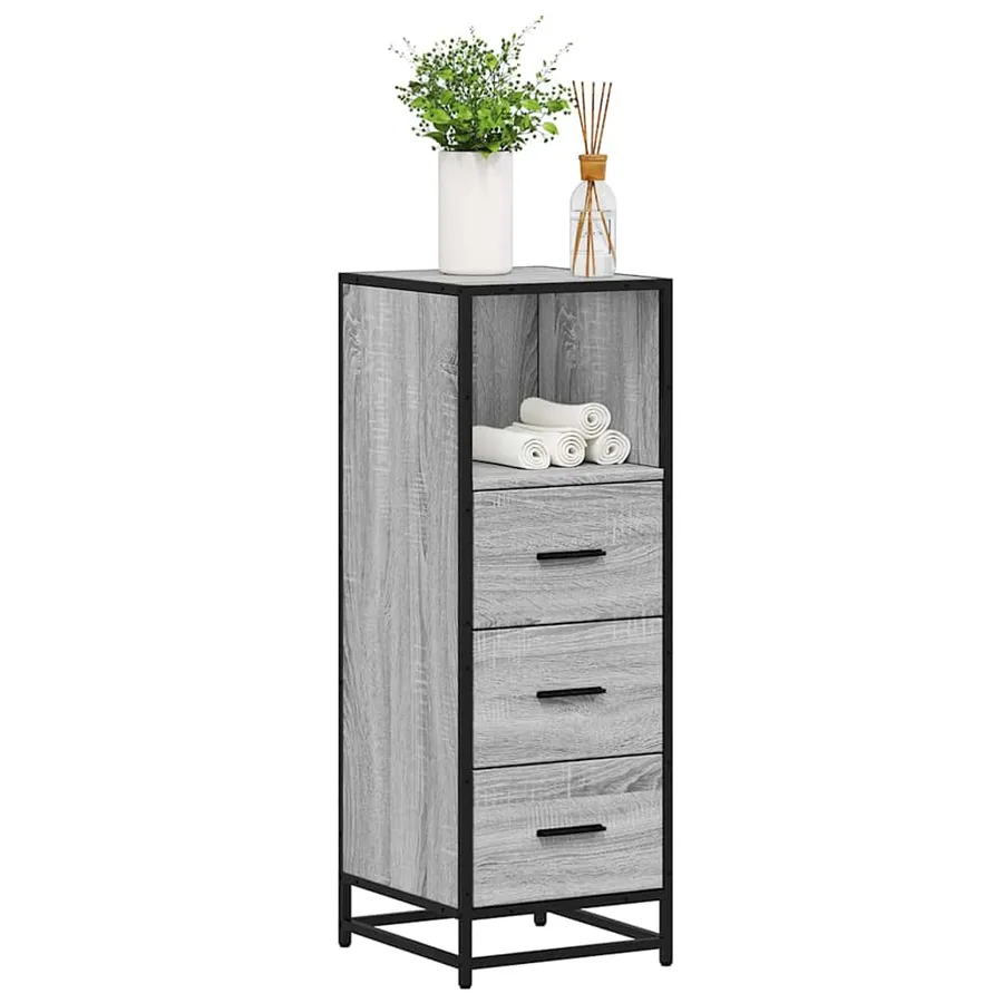 Armoire de salle de bain sonoma gris 35x37,5x100 cm