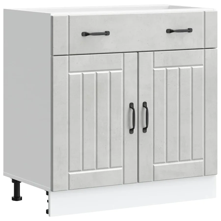 Armoire de cuisine Lucca gris béton bois ingénierie - 2