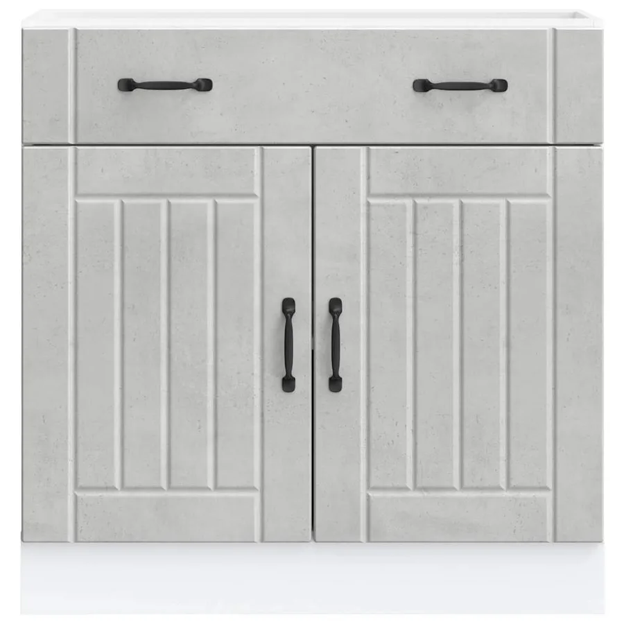 Armoire de cuisine Lucca gris béton bois ingénierie - 3