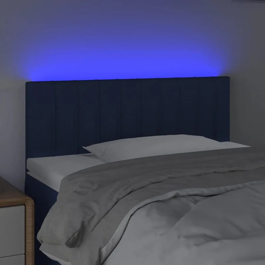 Tête de lit à LED Bleu 90x5x78/88 cm Tissu - 3