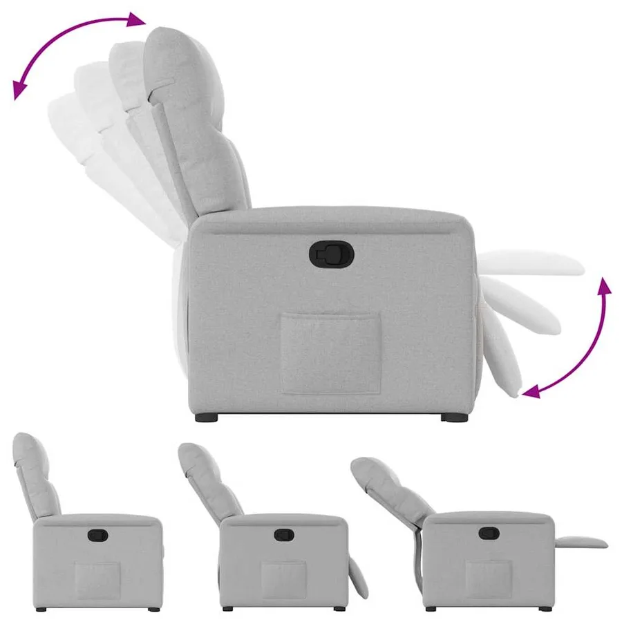 Fauteuil inclinable gris nuage tissu - 8