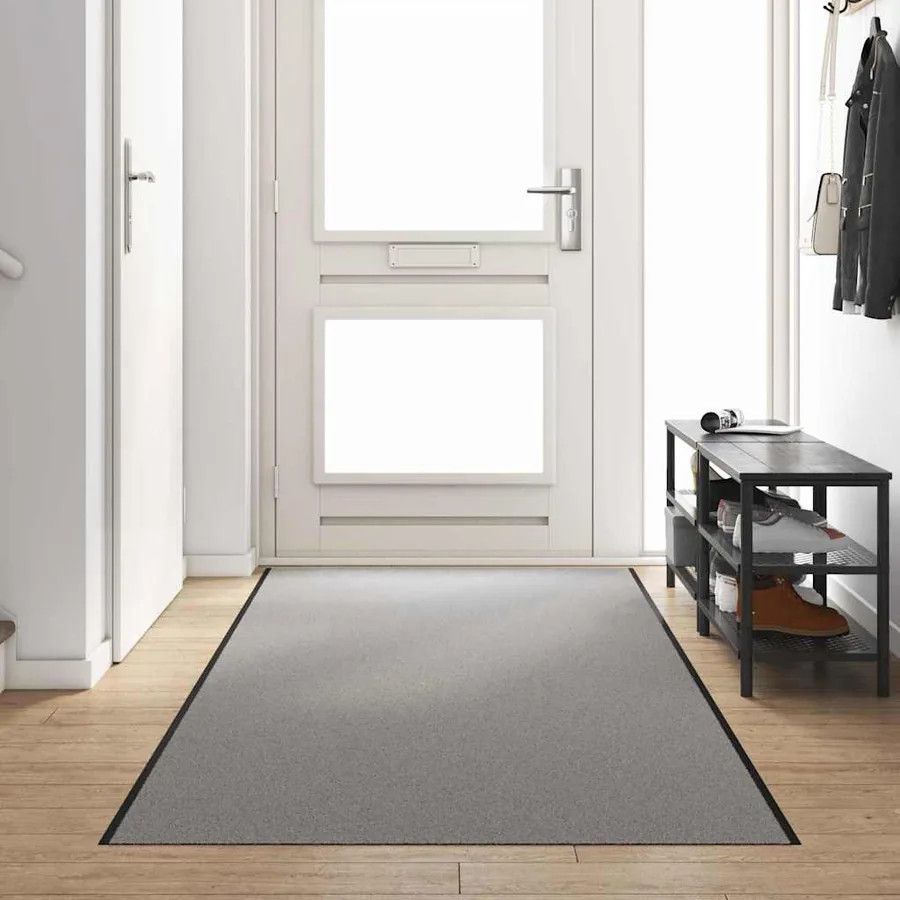 Tapis d'entrée Gris et Noir 120 x 400 cm 100% Polyamide