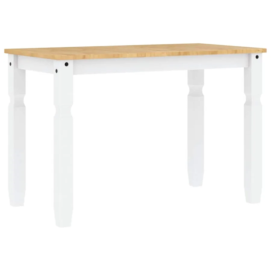 Ensemble à manger PANAMA 5 pcs blanc bois de pin massif - 5
