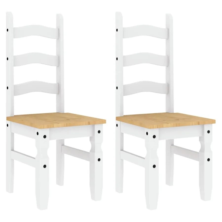 Ensemble à manger PANAMA 3 pcs blanc bois de pin massif - 4
