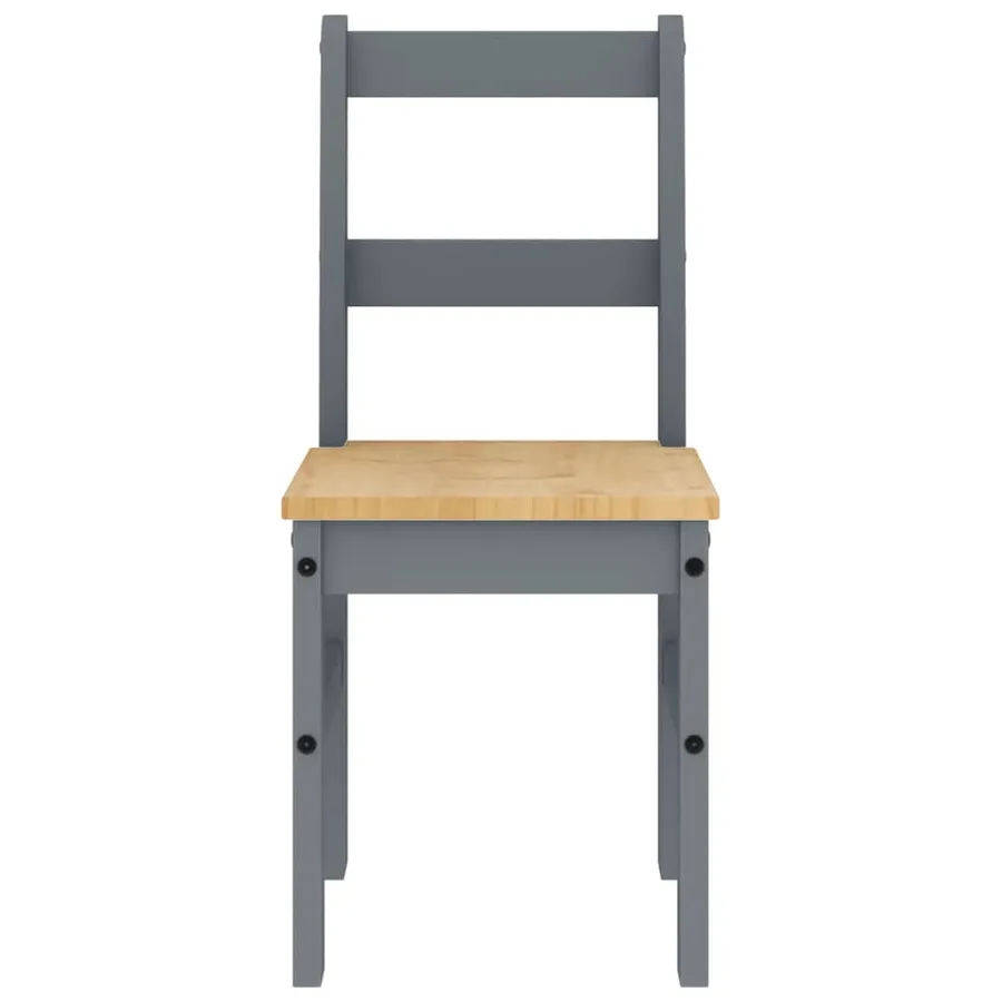 Ensemble à manger PANAMA 4 pcs gris bois de pin massif - 11