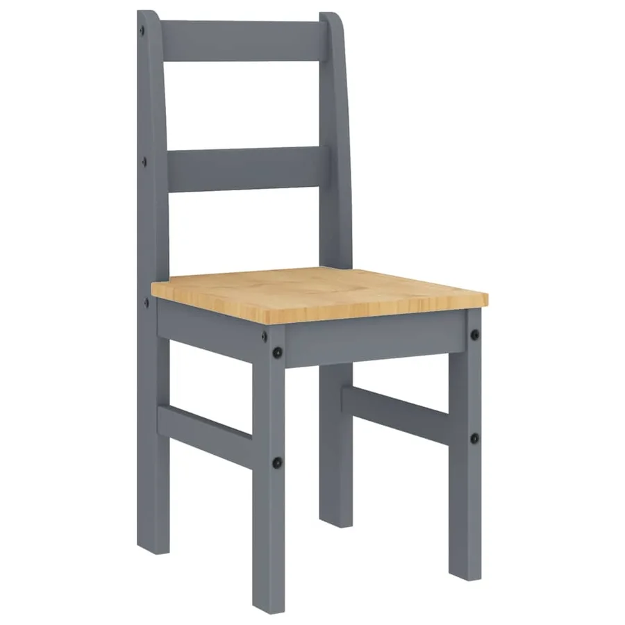 Ensemble à manger PANAMA 4 pcs gris bois de pin massif - 5