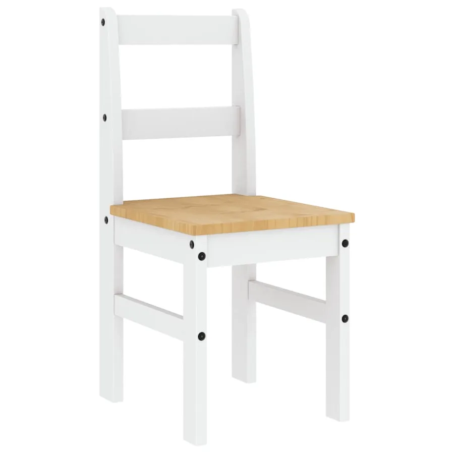 Ensemble à manger PANAMA 4 pcs blanc bois de pin massif - 5