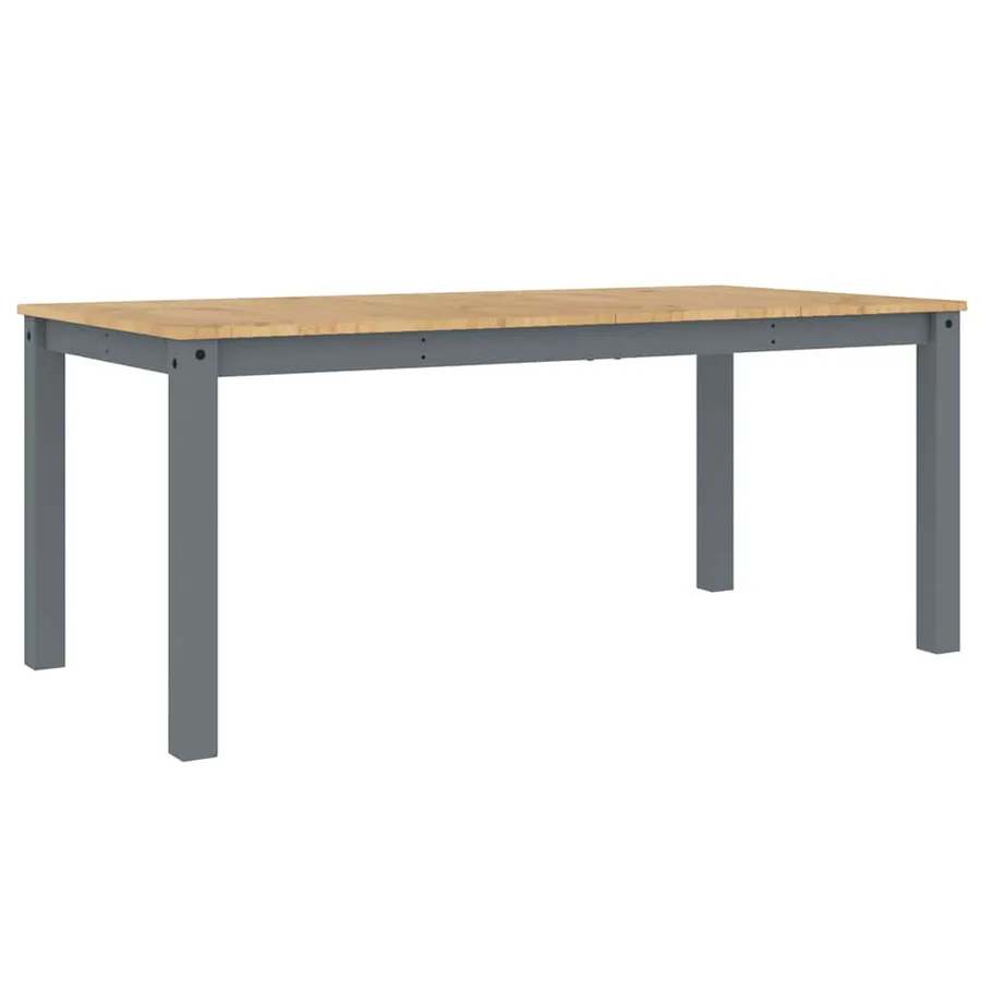 Ensemble à manger PANAMA 7 pcs gris bois de pin massif - 6