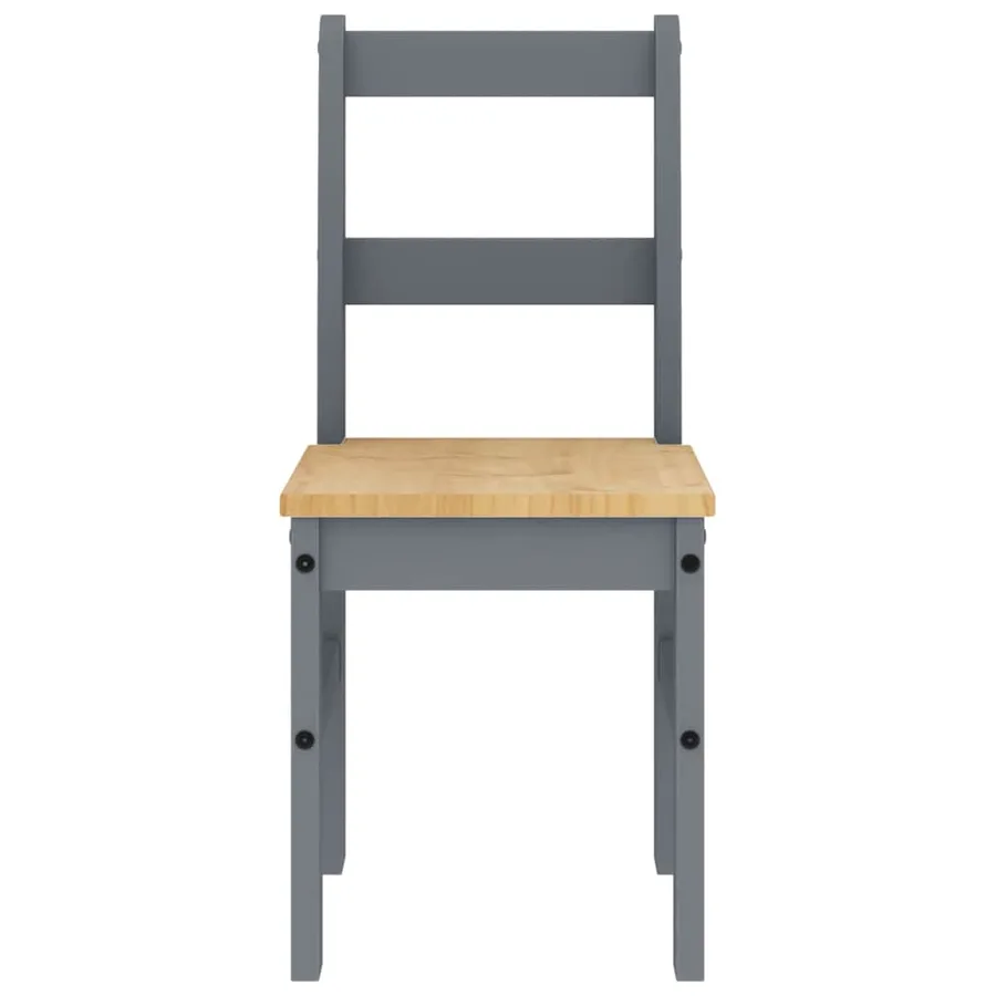 Ensemble à manger PANAMA 7 pcs gris bois de pin massif - 9