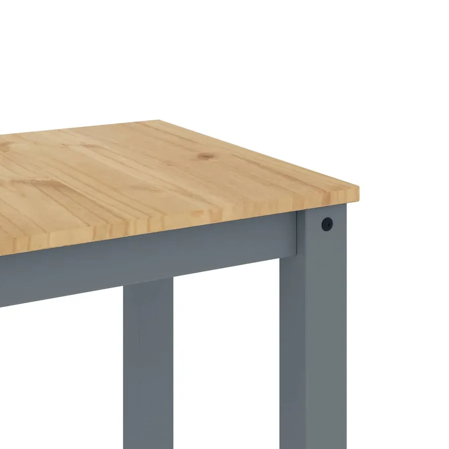 Ensemble à manger PANAMA 3 pcs gris bois de pin massif - 10