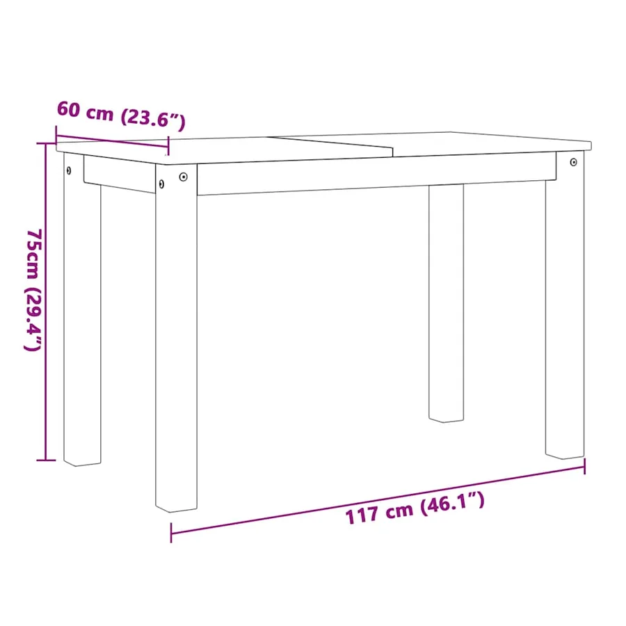 Ensemble à manger PANAMA 3 pcs gris bois de pin massif - 12