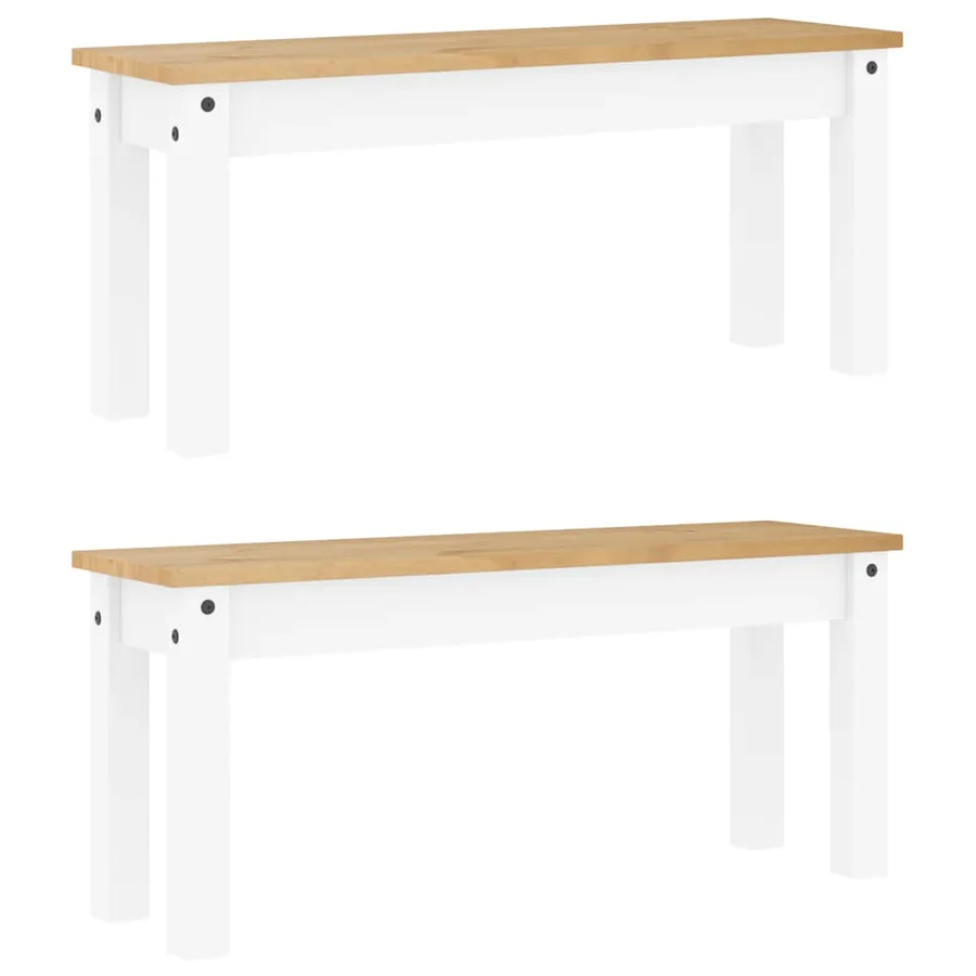 Ensemble à manger PANAMA 3 pcs blanc bois de pin massif - 6