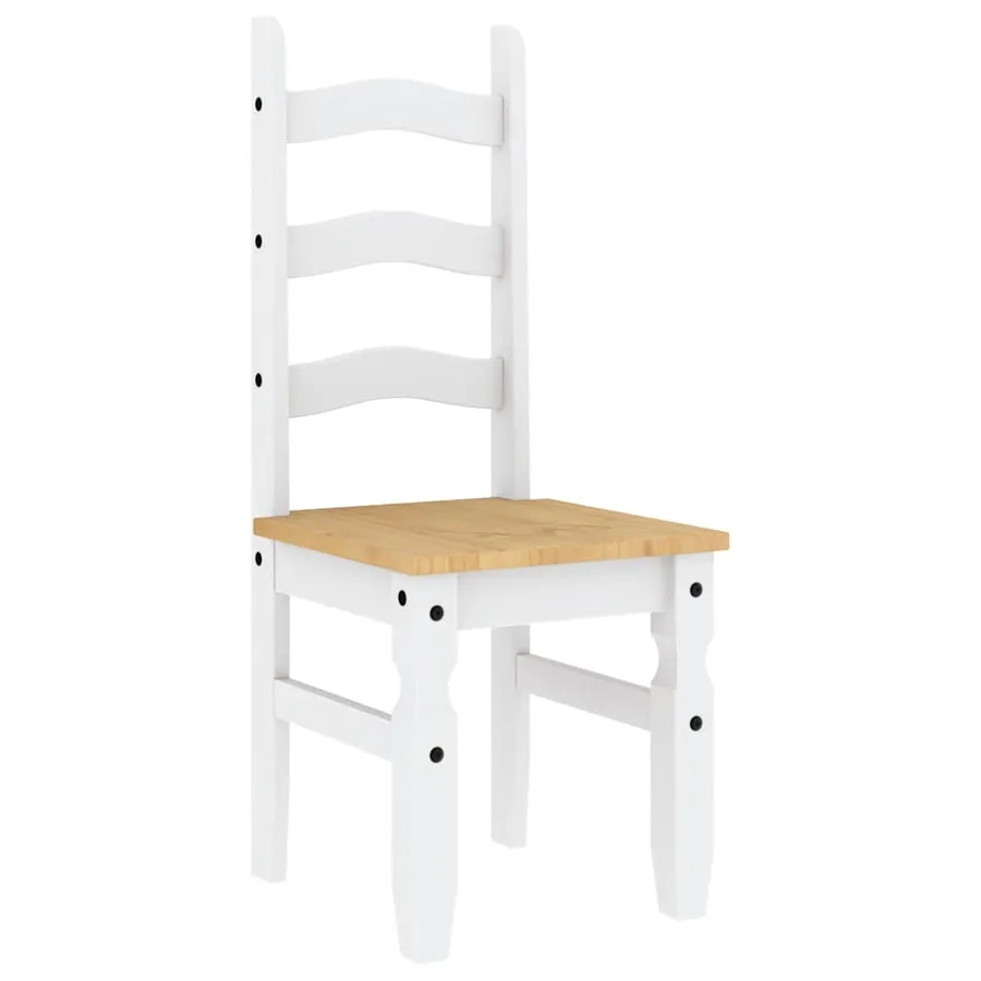 Ensemble à manger PANAMA 7 pcs blanc bois de pin massif - 6