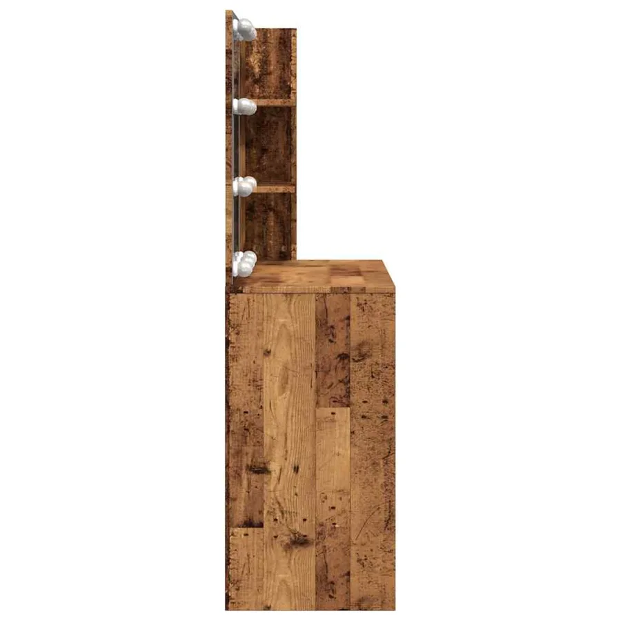 Coiffeuse avec LED vieux bois 74,5x40x141 cm - 6