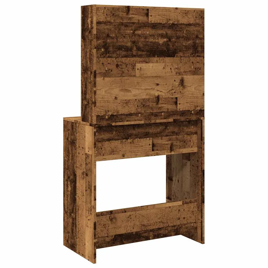 Coiffeuse avec LED vieux bois 74,5x40x141 cm - 7