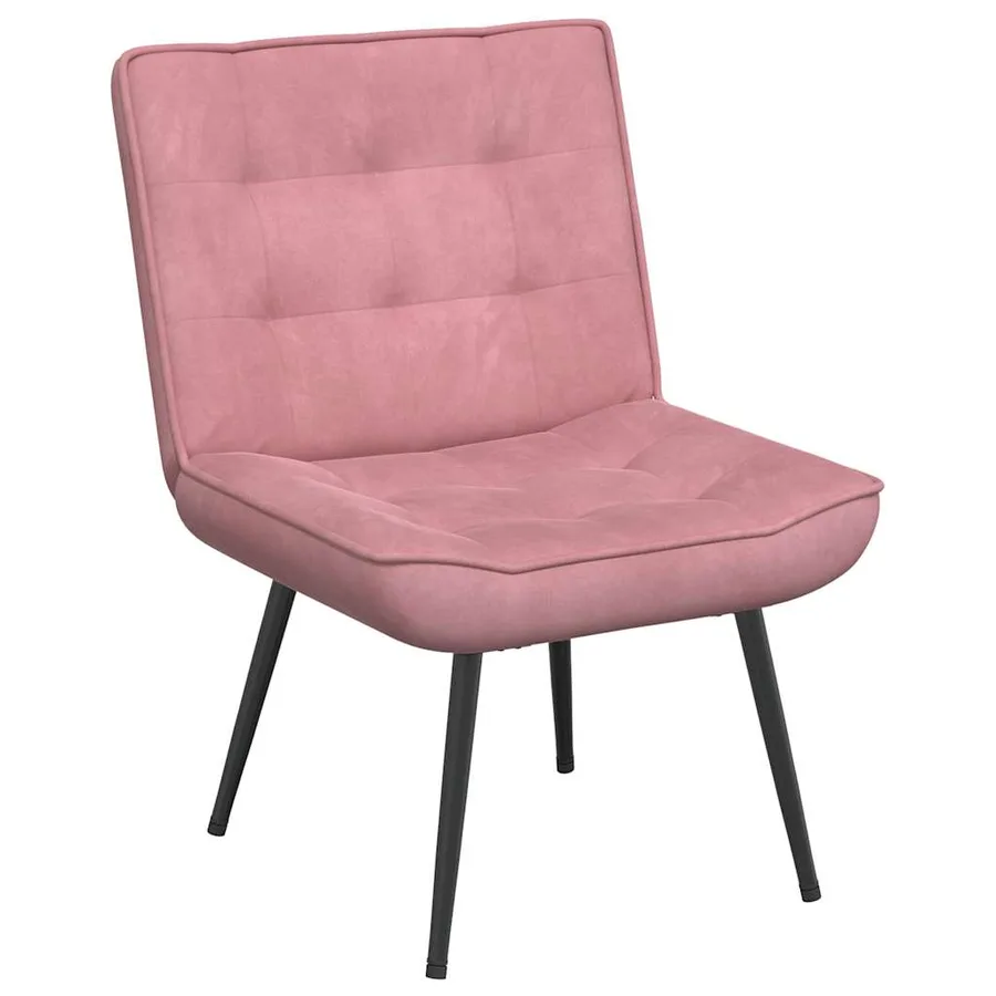 Chaise de relaxation rose 64x74x84 cm velours - 2