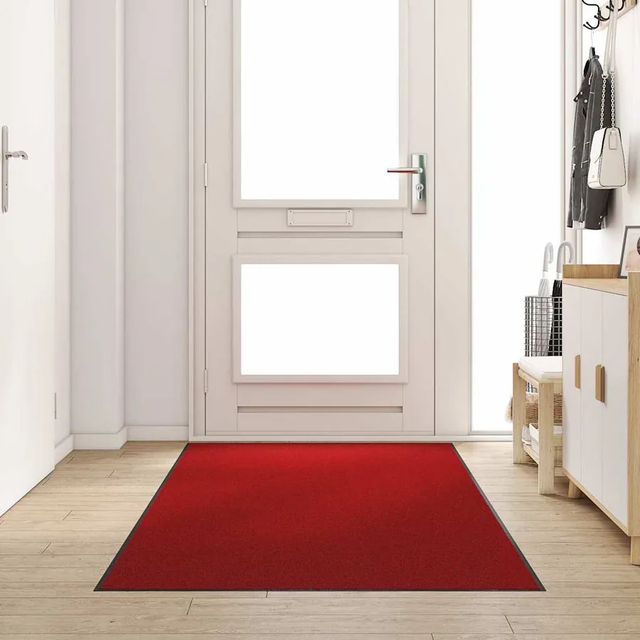 Tapis d'entrée Rouge et Noir 120 x 300 cm 100% Polyamide