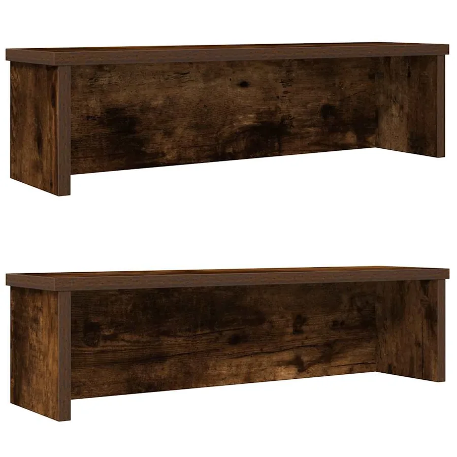 Étagères de cuisine empilables 2 pcs chêne fumé 60x15x16 cm