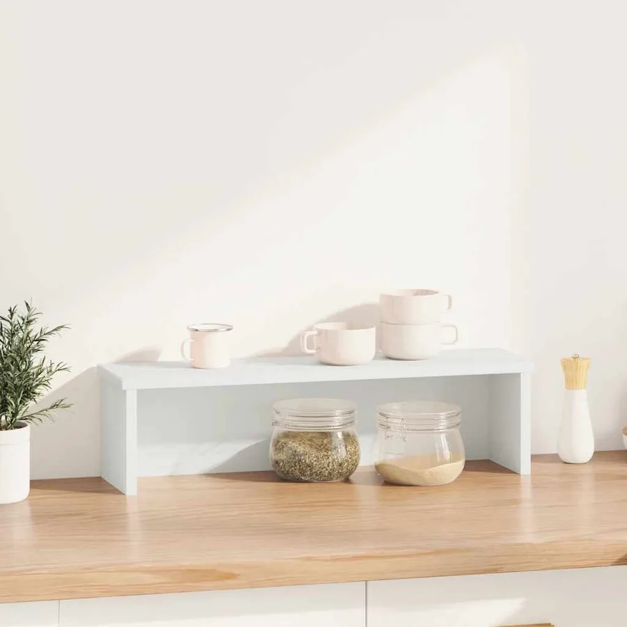Étagère de cuisine empilable blanc 60x15x16cm bois d'ingénierie - 2