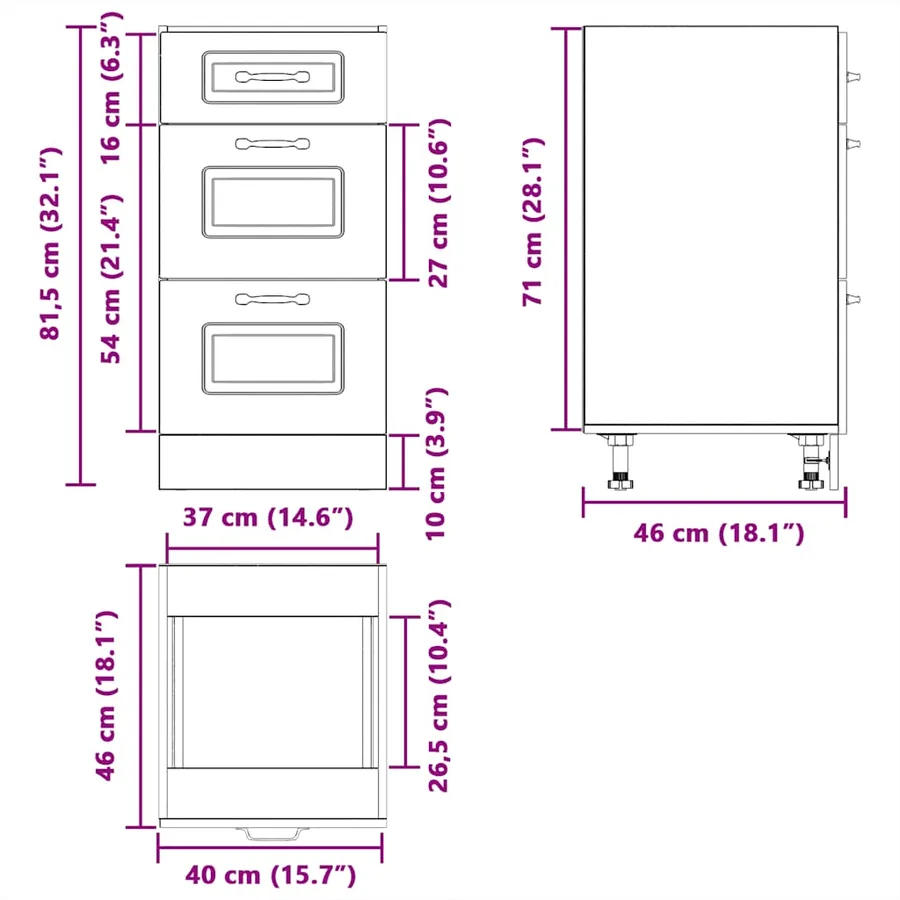 Armoire de cuisine Kalmar blanc bois d'ingénierie - 10