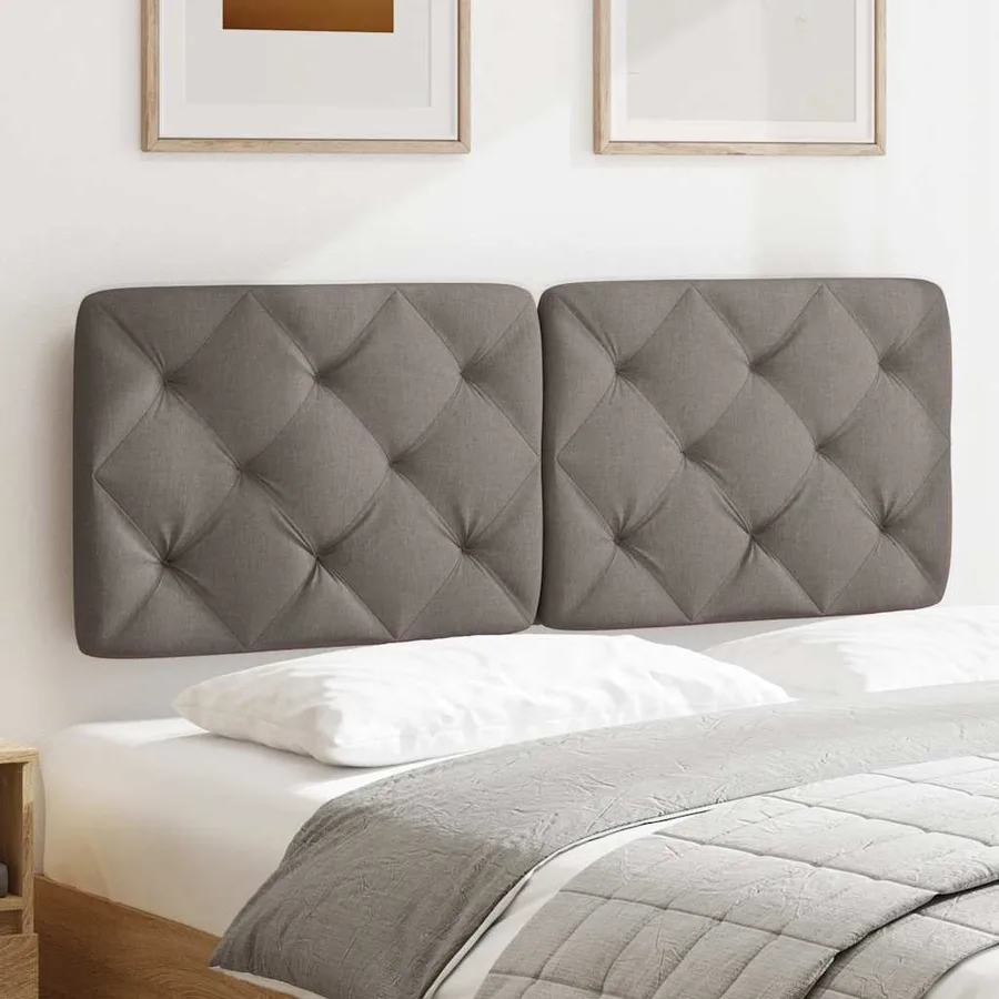 Coussin de tête de lit taupe 140 cm tissu - 3