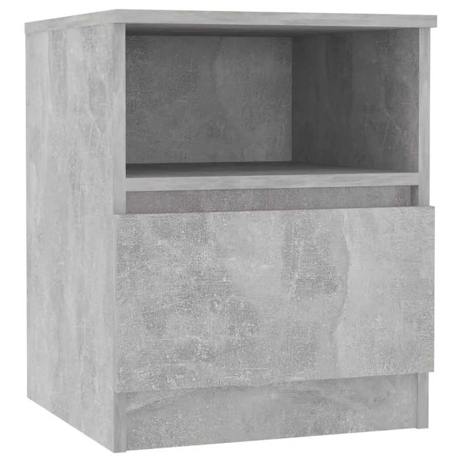 Table de chevet gris béton 40x40x50 cm bois d'ingénierie - 2