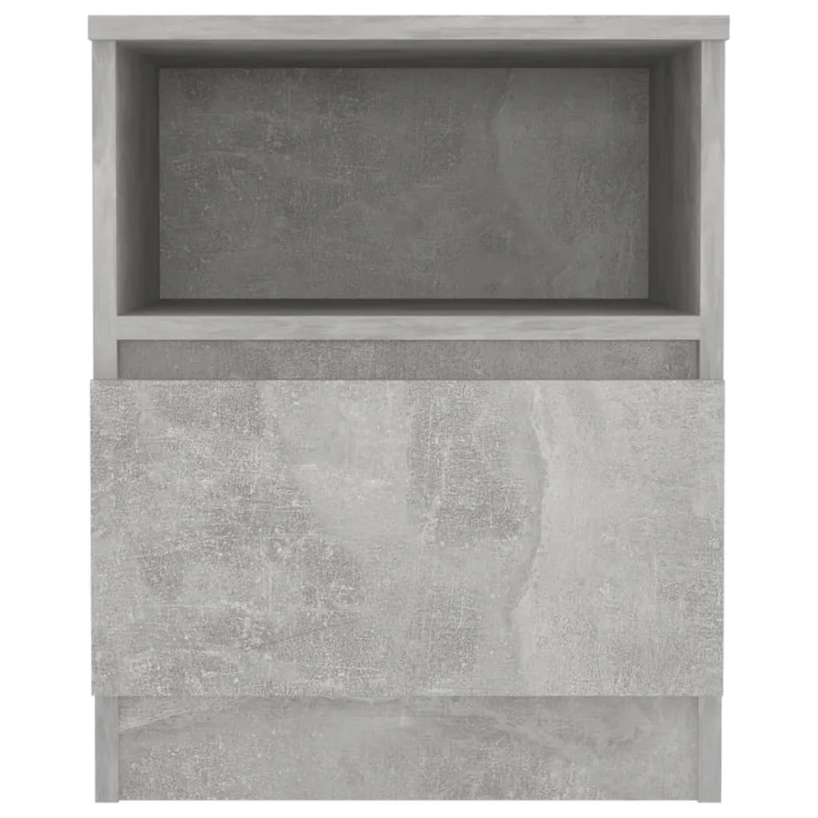Table de chevet gris béton 40x40x50 cm bois d'ingénierie - 3