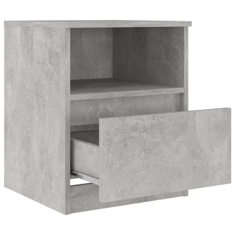Table de chevet gris béton 40x40x50 cm bois d'ingénierie - 4