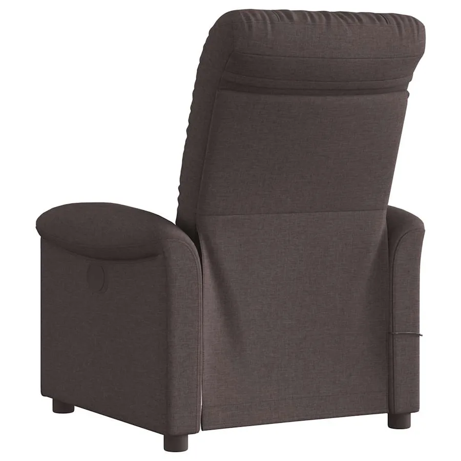 Fauteuil de massage inclinable électrique Marron foncé Tissu - 7