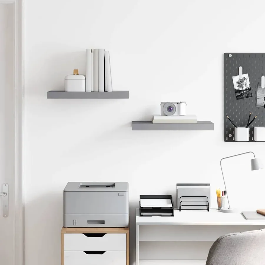 Étagères murales flottantes 2 pcs gris 50x23,5x3,8 cm MDF - 3